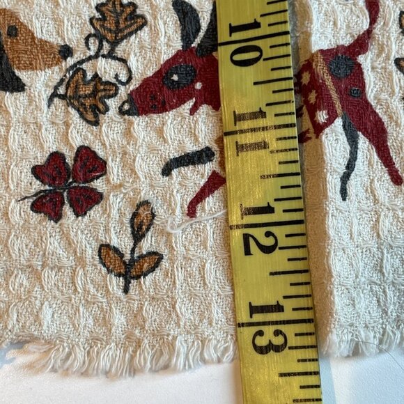 NICOLE MILLER Dog Dachshund Napkins Colorful Textured Fabric Fringe Set Of 4 - Picture 6 of 6